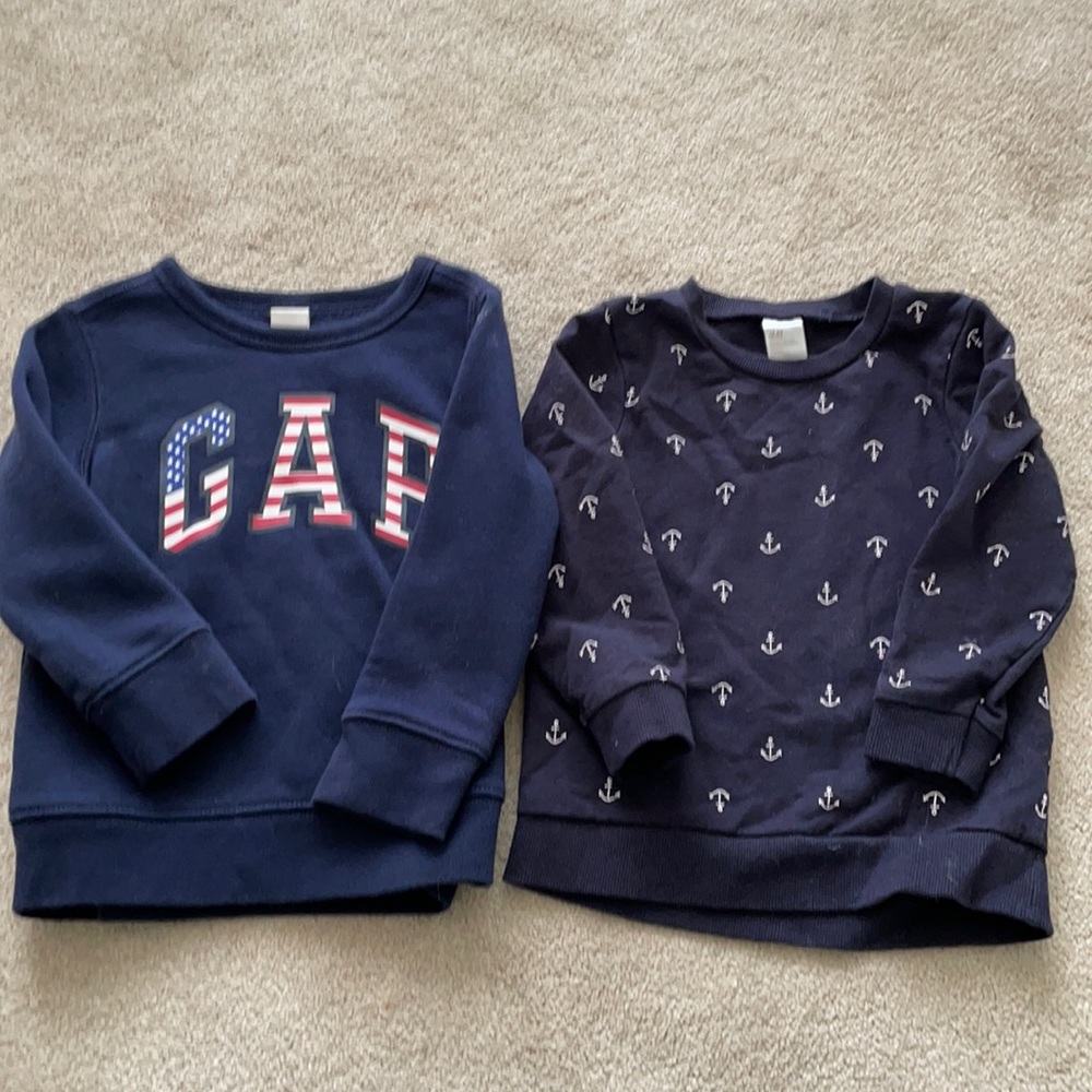 Gap and H&M crew neck hoodies.